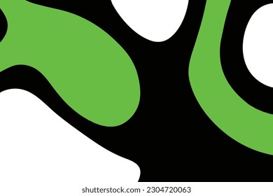 Abstract green and white background with wavy and curvy shapes.