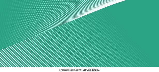 Abstract green and white blend line art background vector. Wallpaper design with wavy line in motion. Illustration for banner, packaging, social media, ads.