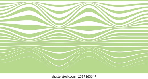 Abstract Green and White Curved Line Background Illustration for Modern Designs. Stylized wavy green and white lines forming an abstract and modern background perfect for creative projects