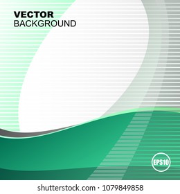 Abstract green and white design background. Vector illustration.