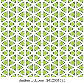 Abstract green and white diamond geometric seamless pattern.