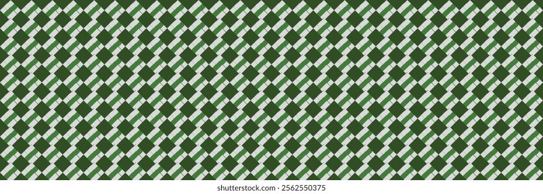 Abstract Green and White Diamond Pattern
