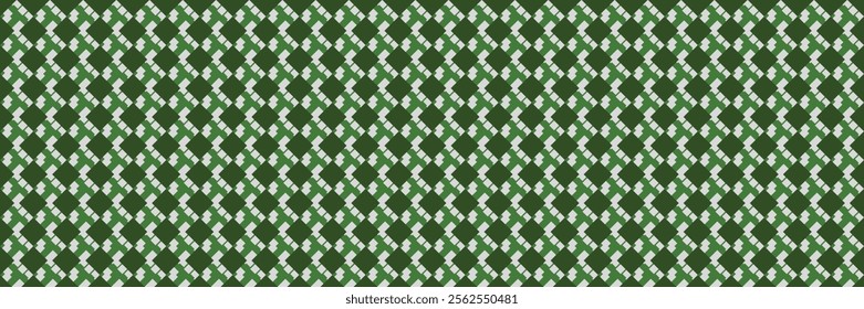 Abstract Green and White Diamond Pattern