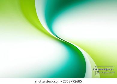 Abstract green and white geometric background. Dynamic shapes composition. Vector illustration.