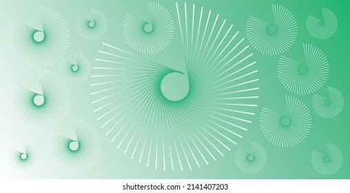 Abstract green and white gradient with round design background Image