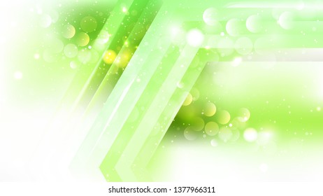 Abstract Green and White Lights Background Design