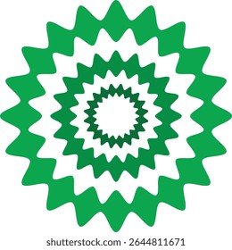 Abstract green and white mandala design with intricate details.