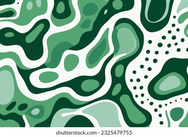 abstract green and white abstract pattern on paper, in the style of aboriginal art, bess hamiti, rounded shapes, bold, cartoonish lines, marsden hartley, dark white and dark emerald, simplified line