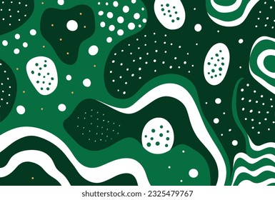 abstract green and white abstract pattern on paper, in the style of aboriginal art, bess hamiti, rounded shapes, bold, cartoonish lines, marsden hartley, dark white and dark emerald, simplified line