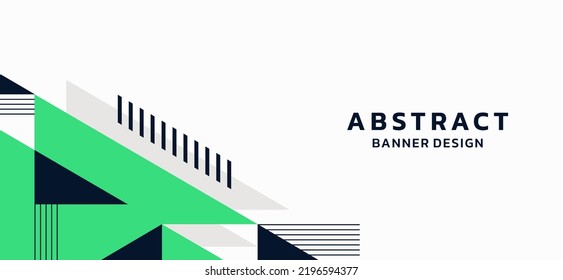 Abstract Green White Simple Style Wide Banner Design