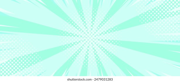 abstract green white sun rays, retro styled comics book texture background, halftone illustration, pop art concept