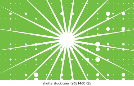 raios de sol brancos verdes abstratos, sunburst retro estilo quadrinhos livro textura fundo, ilustração de meio-tom, conceito de arte pop Moderna Composição de Meio-Tom