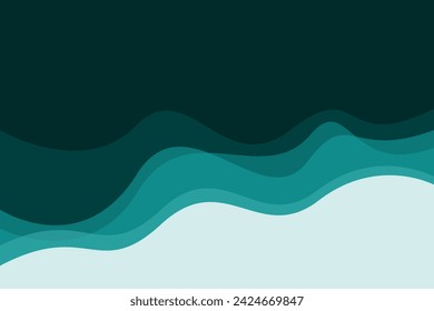 Fondo de vector de capa de onda verde y blanco abstracto. diseño de plantilla	