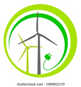 abstract green wind energy vector illustration