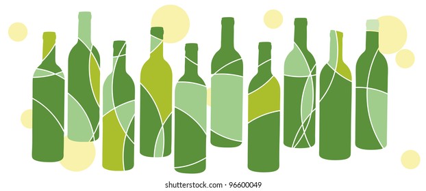 An abstract green wine bottle design