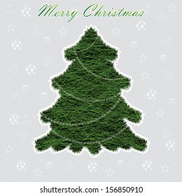Abstract green winter Christmas tree background 