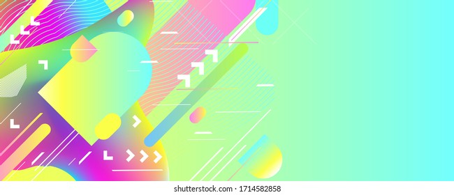 Abstract green and yellow background. Banner summer lines and points new ecology poster triangle vector futuristic light minimal geometric