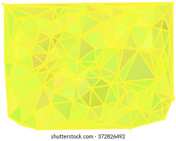 Abstract green and yellow background consisting of triangles. Vector art.
