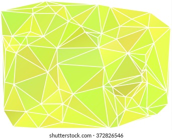 Abstract green and yellow background consisting of triangles. Vector art.