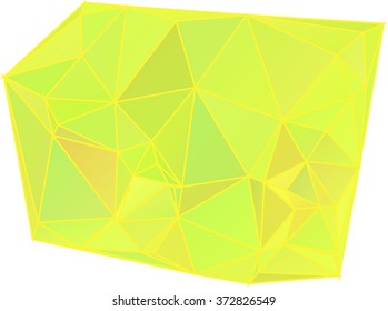 Abstract green and yellow background consisting of triangles. Vector art.