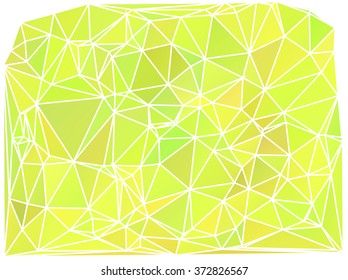 Abstract green and yellow background consisting of triangles. Vector art.