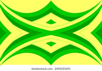 Abstract green and yellow background with geometric symmetry pattern	