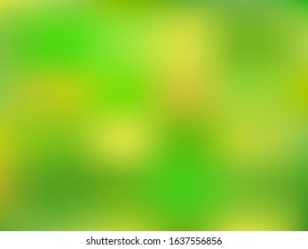 Abstract green and yellow blurred background. Vector illustration.