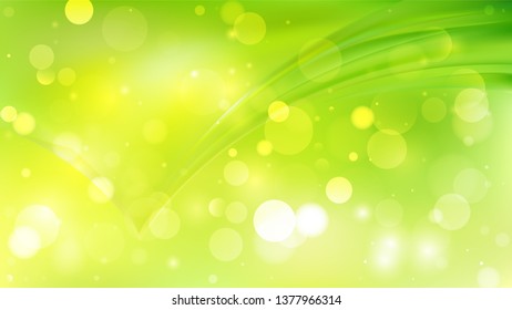 Abstract Green and Yellow Bokeh Background