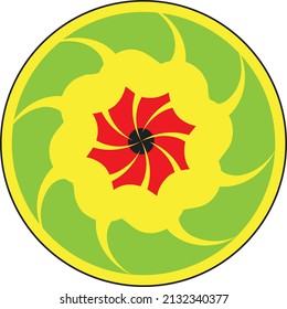 abstract green and yellow circular design