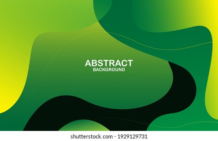 Abstract green and yellow color background. Dynamic shapes composition. Vector illustration