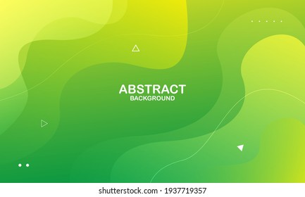Abstract green   yellow color background  Dynamic shapes composition  Eps10 vector