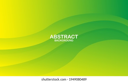 Abstract green and yellow color background. Dynamic shapes composition. Vector illustration