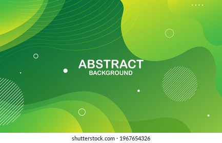 Abstract green and yellow color background. Dynamic shapes composition. Vector illustration