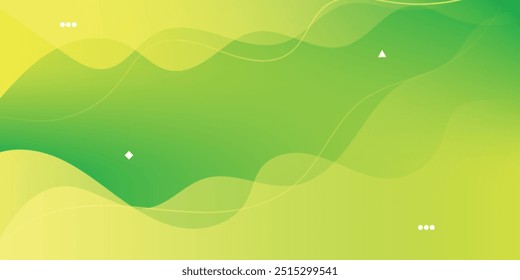 Abstract green and yellow color background. Dynamic shapes composition