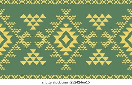 abstrato verde e amarelo cor étnica art.perfeita padrão em tribal, bordado folclórico, e estilo mexicano.
Arte geométrica asteca ornamento print.Design para tapete,cover.wallpaper,envoltório,tecido,roupas.