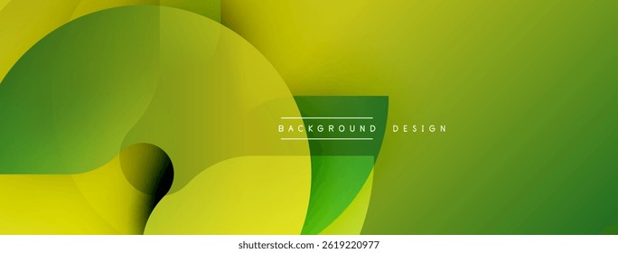 Abstract green yellow design. Overlapping shapes create modern visual texture. Minimalist style, clean composition.