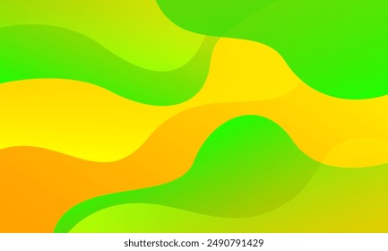 Abstractas fondo fluido verde y amarillo. Vector Eps10