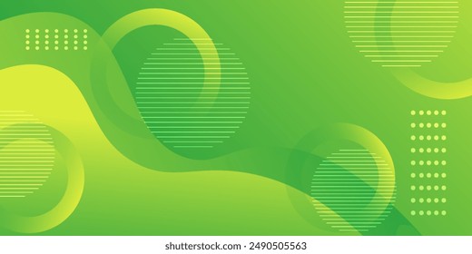 Abstract green and yellow geometric background. Cool background design for posters. Vector illustration