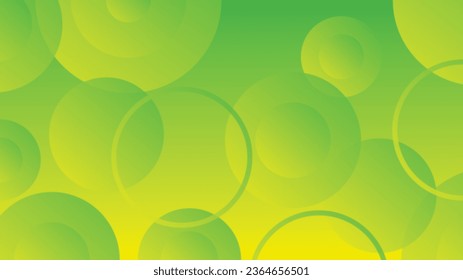 Abstract green and yellow gradient background with circle lines for brochure flyer banner template design