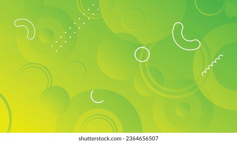 Abstract green and yellow gradient background with circle lines for brochure flyer banner template design