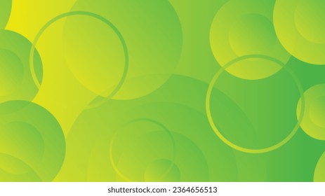 Abstract green and yellow gradient background with circle lines for brochure flyer banner template design