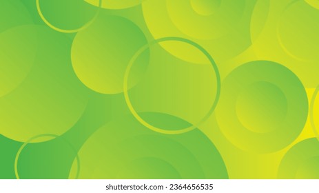 Abstract green and yellow gradient background with circle lines for brochure flyer banner template design