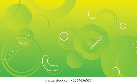 Abstract green and yellow gradient background with circle lines for brochure flyer banner template design
