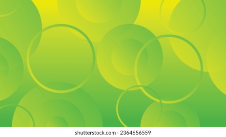 Abstract green and yellow gradient background with circle lines for brochure flyer banner template design