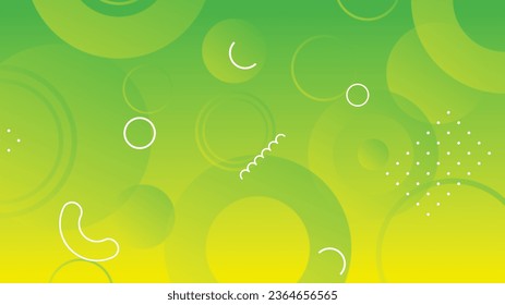 Resumen de fondo de gradiente verde y amarillo con líneas redondeadas para el diseño de plantillas de banner del folleto