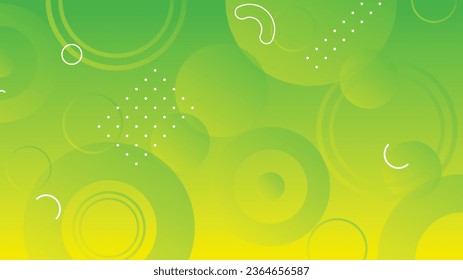 Abstract green and yellow gradient background with circle lines for brochure flyer banner template design