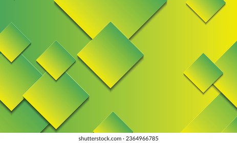 Abstract green and yellow gradient background with rectangle lines for brochure flyer banner template design