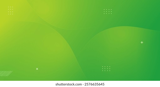 Abstract green and yellow gradient background with dynamic shapes, offering a vibrant and modern design for creative projects.