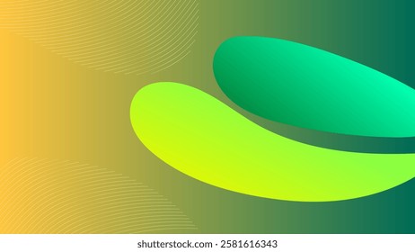 ABSTRACT GREEN YELLOW GRADIENT BACKGROUND SMOOTH LIQUID COLORFUL BLURRED WITH HAND DRAWN ORGANIC SHAPES DESIGN VECTOR TEMPLATE GOOD FOR MODERN WEBSITE, WALLPAPER, COVER DESIGN 