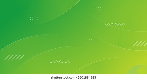 Abstract green and yellow gradient background with dynamic shapes, offering a vibrant and modern design for creative projects.